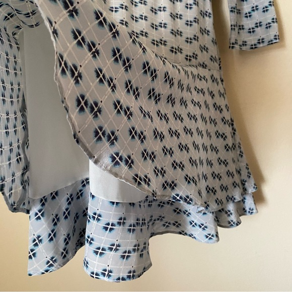 Reiss Giselle Watercolor Check Printed Frill Layered Mini Dress - Picture 11 of 11